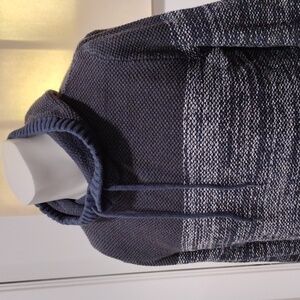 Commerce blue, green and white cotton blend hoodie. Large